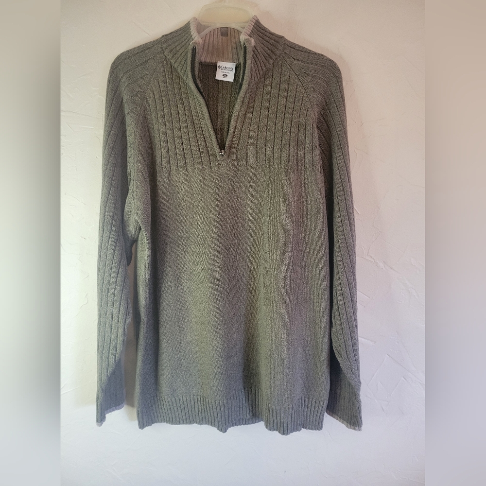 Columbia 100% cotton Men's sz XL 1/4 zip pullover sweater